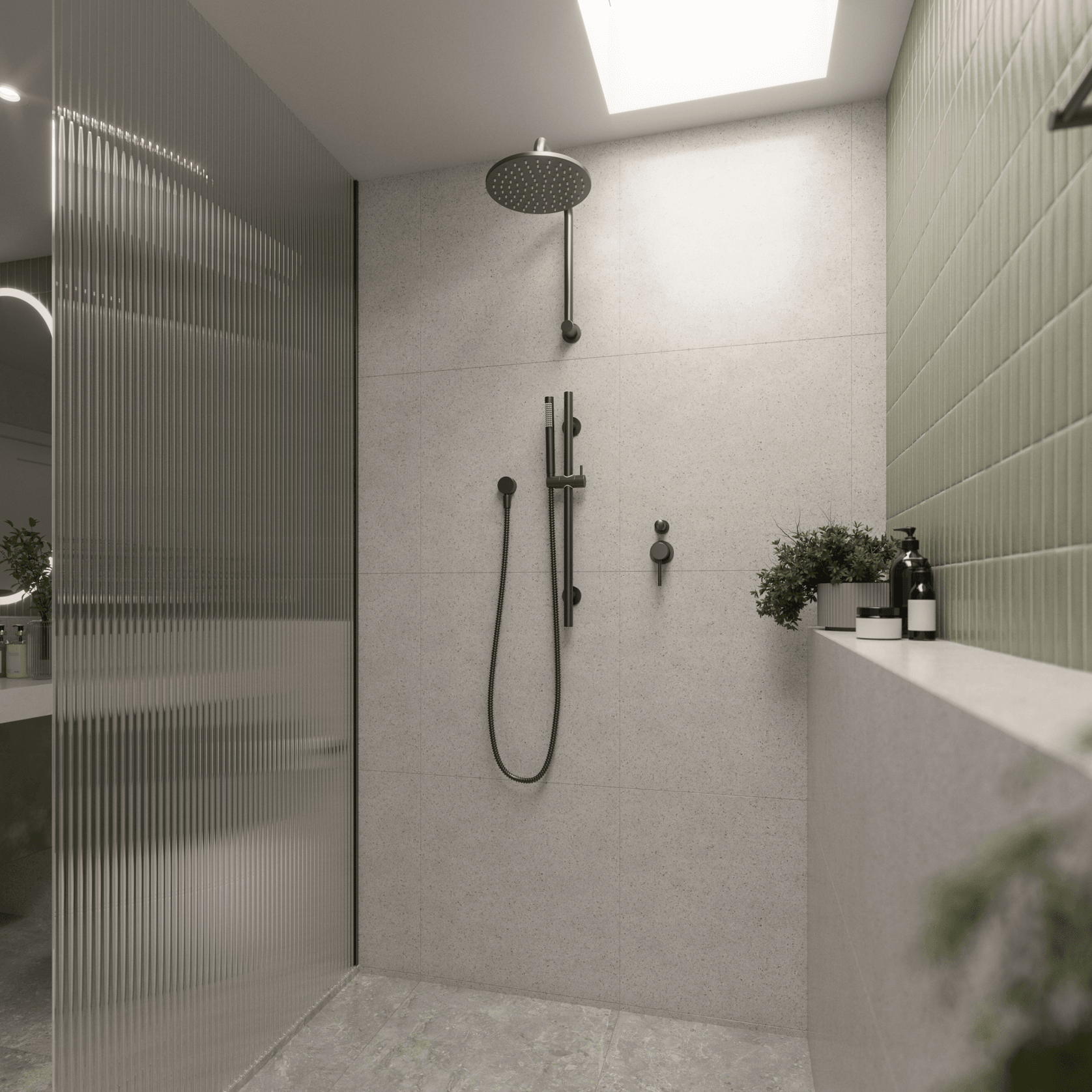 Mira Brushed Gunmetal Shower on Rail gallery detail image
