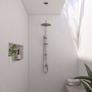 Mira Brushed Nickel Shower Rail Twin Set gallery detail image