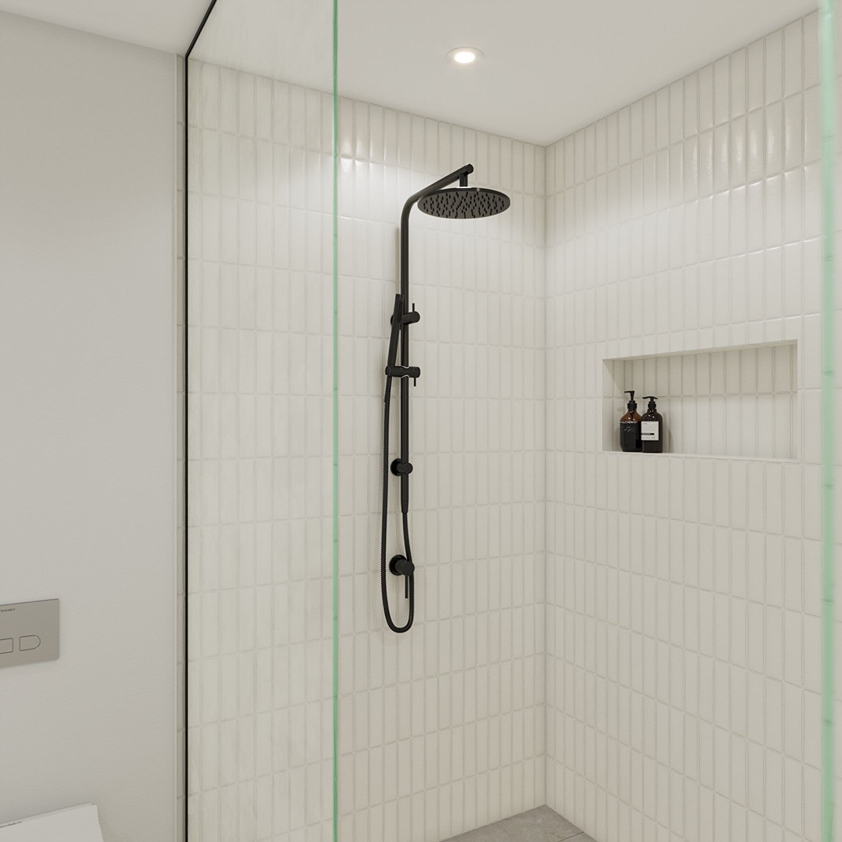 Mira Matte Black Shower Rail Twin Set gallery detail image