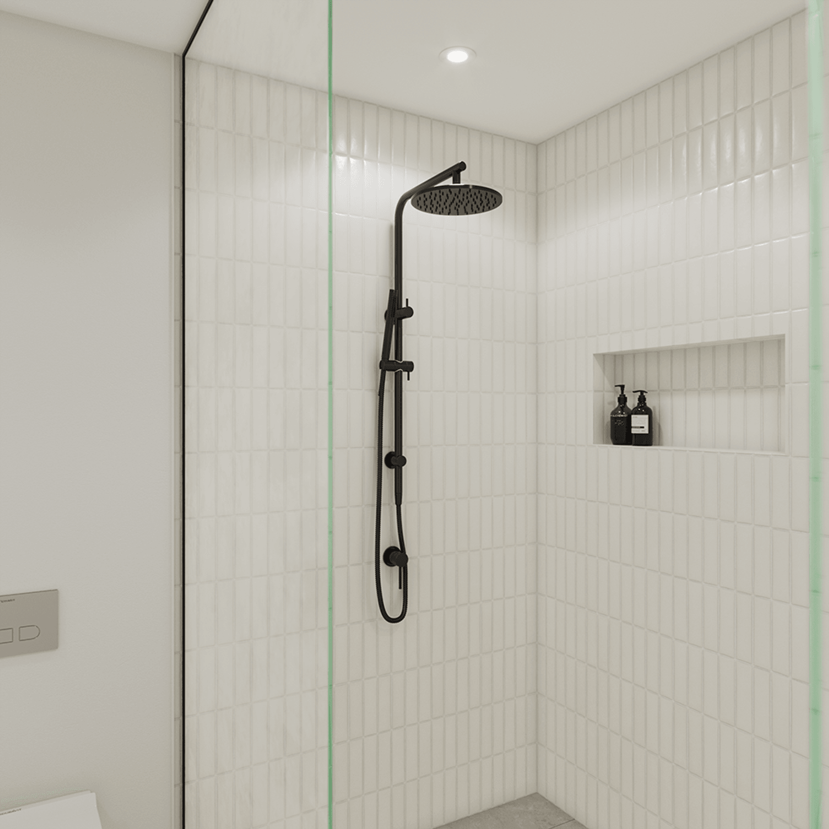 Mira Matte Black Shower Rail Twin Set gallery detail image