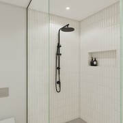 Mira Matte Black Shower Rail Twin Set gallery detail image