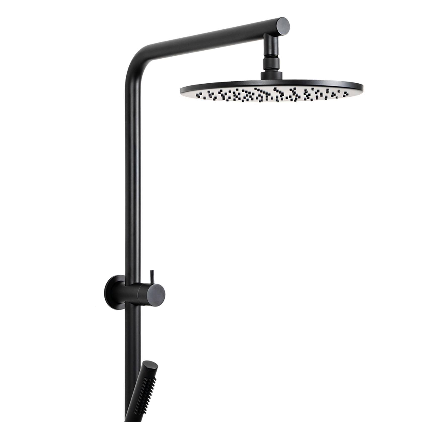 Mira Matte Black Shower Rail Twin Set gallery detail image
