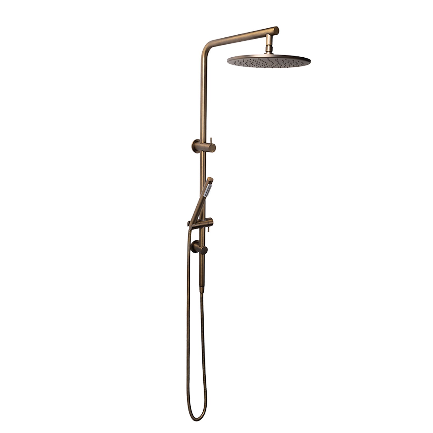 Mira Brushed Vintage Antique Brass Shower Rail Twin Set gallery detail image