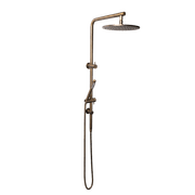 Mira Brushed Vintage Antique Brass Shower Rail Twin Set gallery detail image