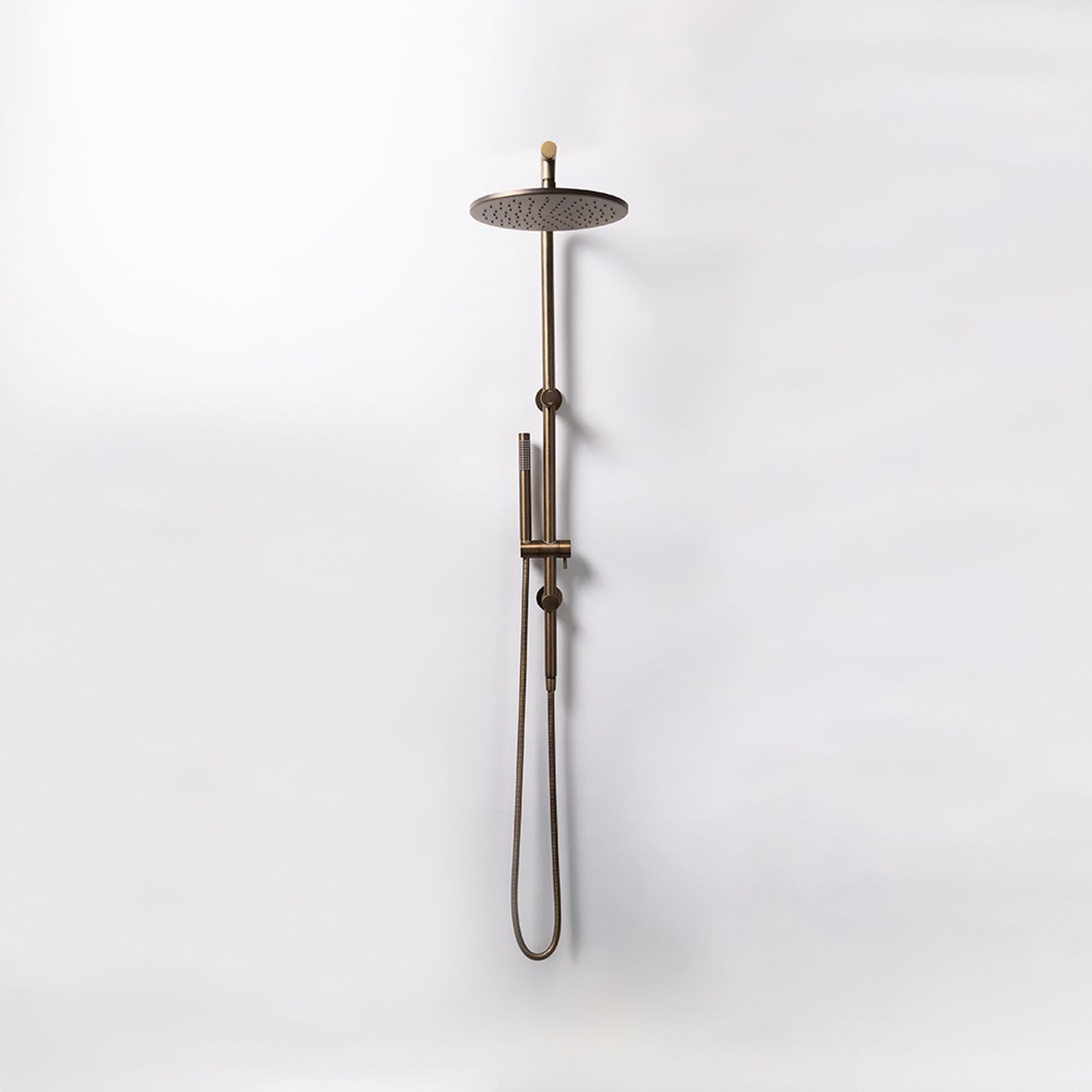 Mira Brushed Vintage Antique Brass Shower Rail Twin Set gallery detail image