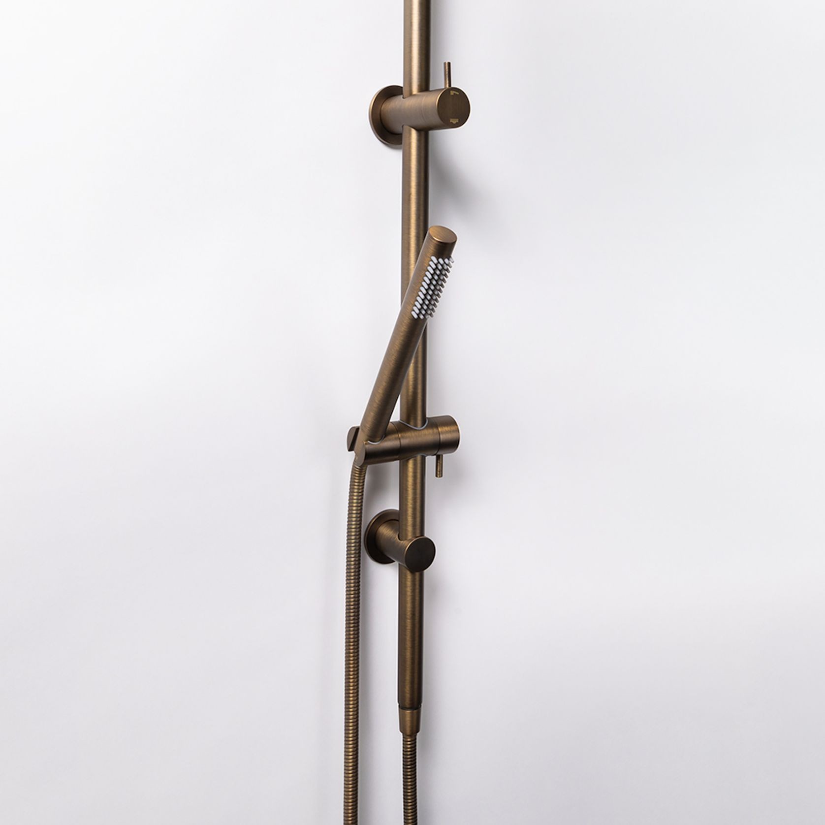 Mira Brushed Vintage Antique Brass Shower Rail Twin Set gallery detail image