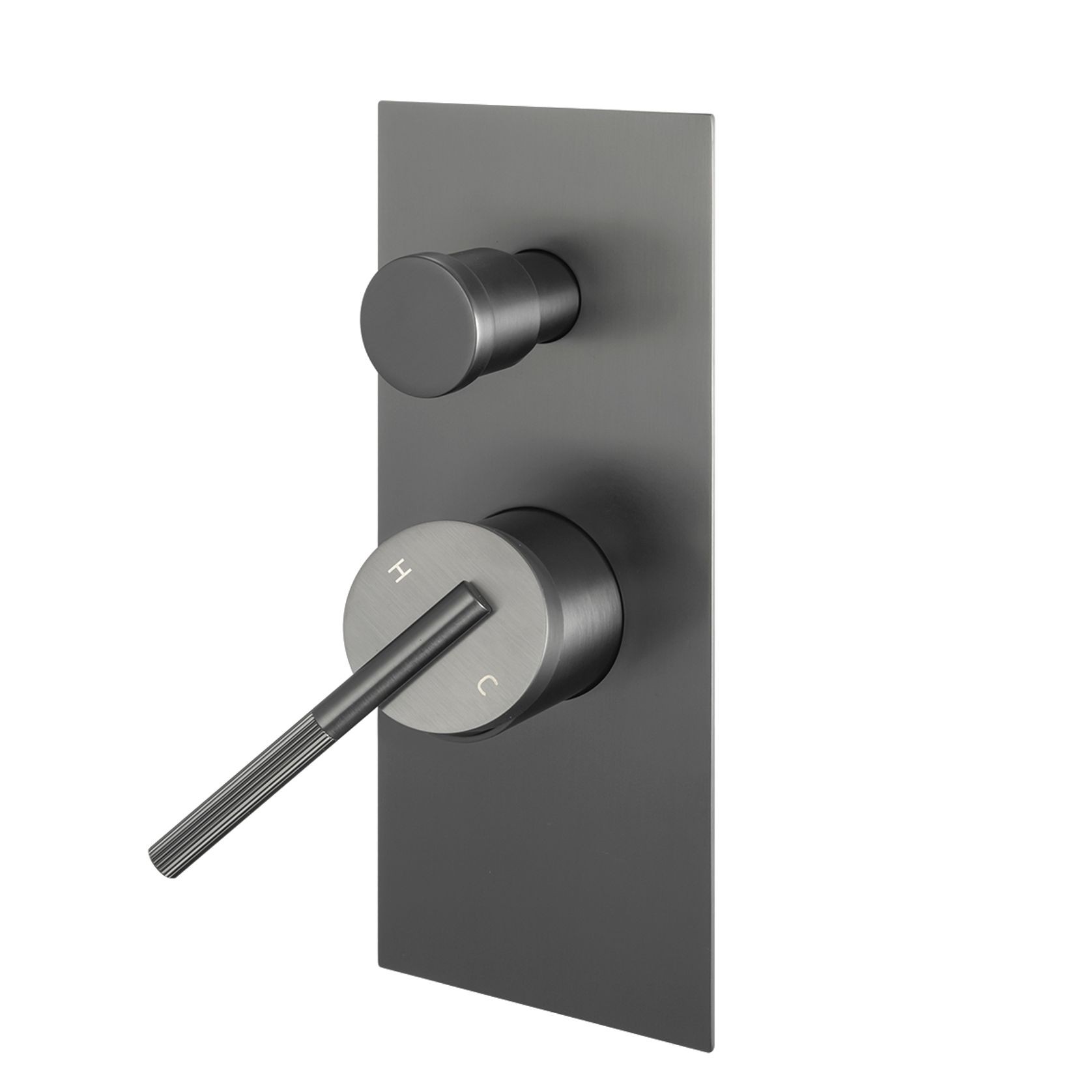 Caddence Wall Mixer with Diverter Gun Metal Grey gallery detail image