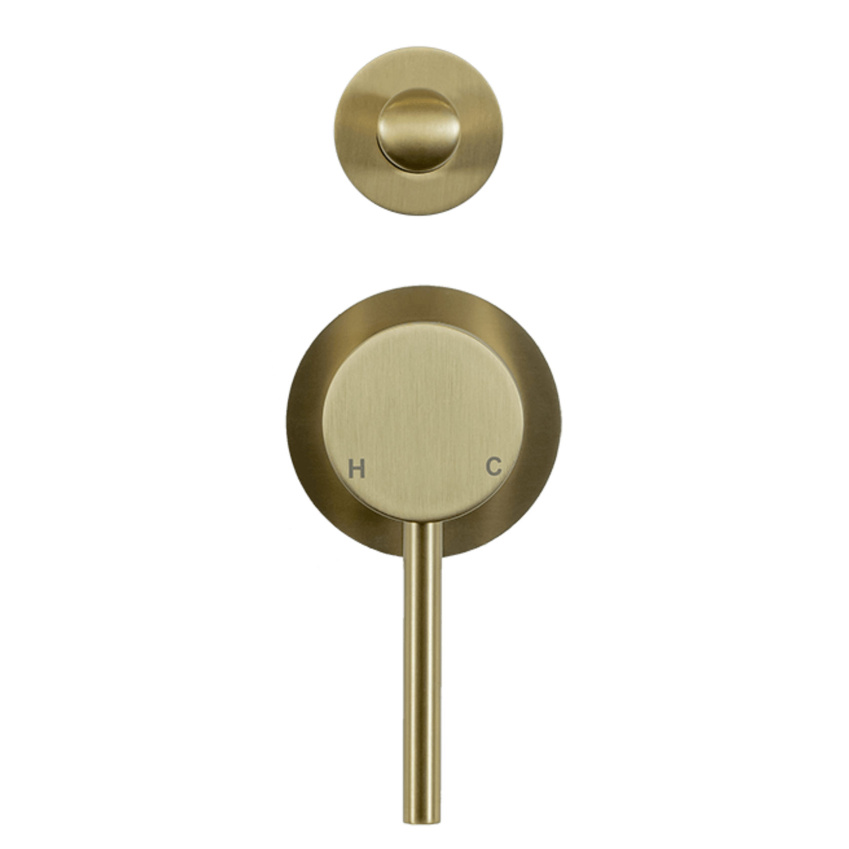 Mira Brushed Brass Gold Wall Mixer with divertor gallery detail image
