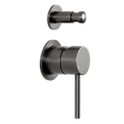 Mira Brushed Gunmetal Wall Mixer with divertor gallery detail image