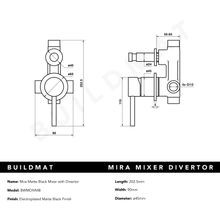 Mira Matte Black Wall Mixer with divertor gallery detail image