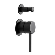 Mira Matte Black Wall Mixer with divertor gallery detail image