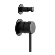 Mira Matte Black Wall Mixer with divertor gallery detail image