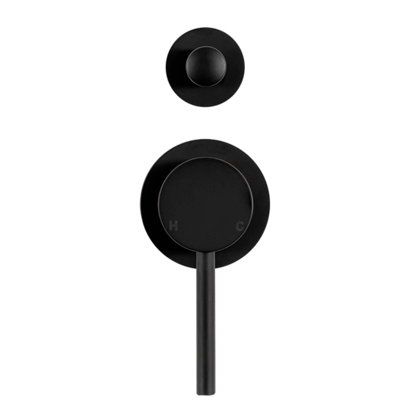 Mira Matte Black Wall Mixer with divertor gallery detail image