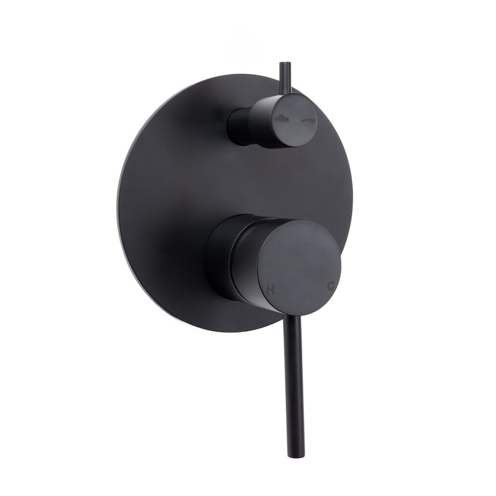 Mira Matte Black Wall Mixer Divertor Plate gallery detail image