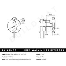 Mira Matte Black Wall Mixer Divertor Plate gallery detail image