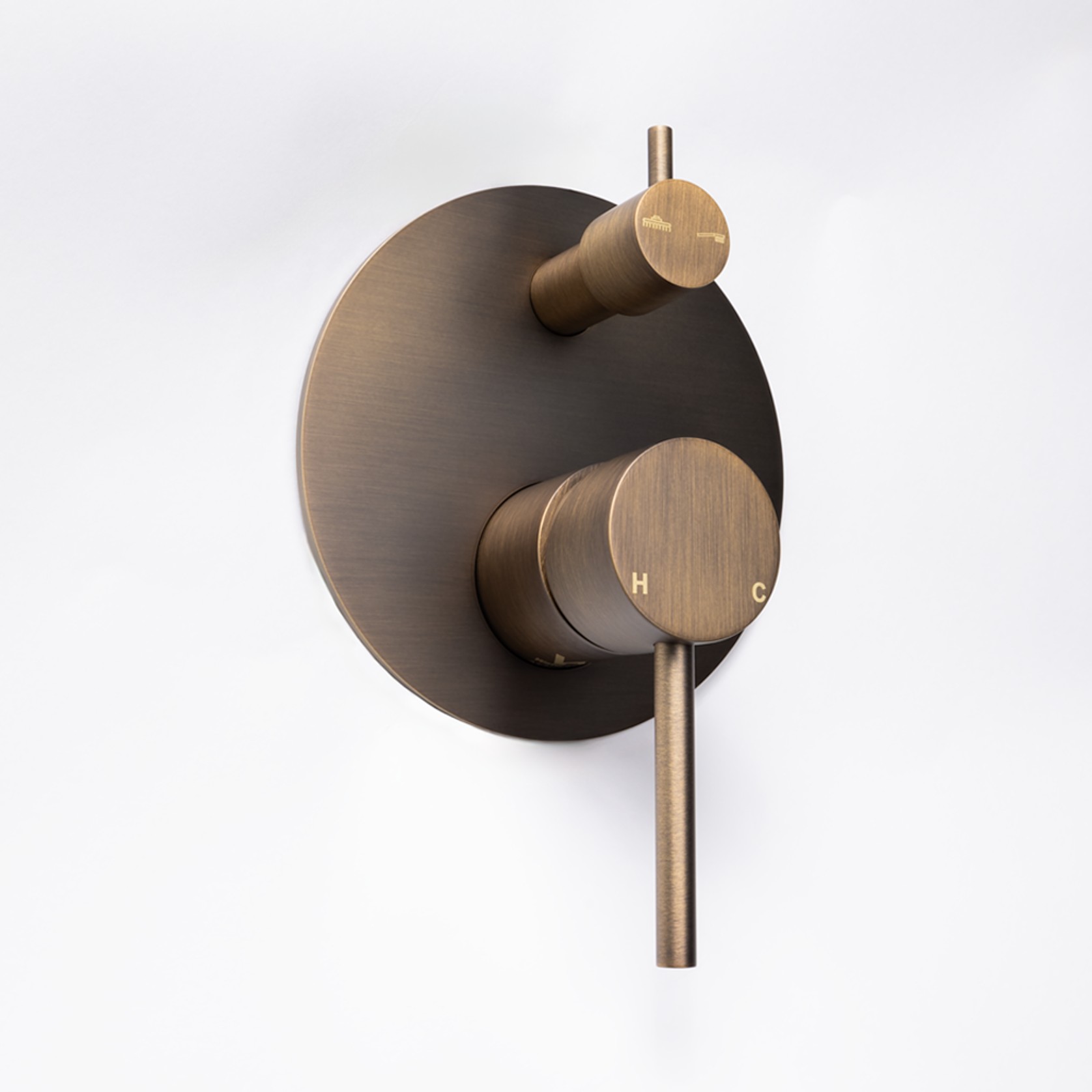 Mira Brushed Vintage Antique Brass Wall Mixer Divertor gallery detail image