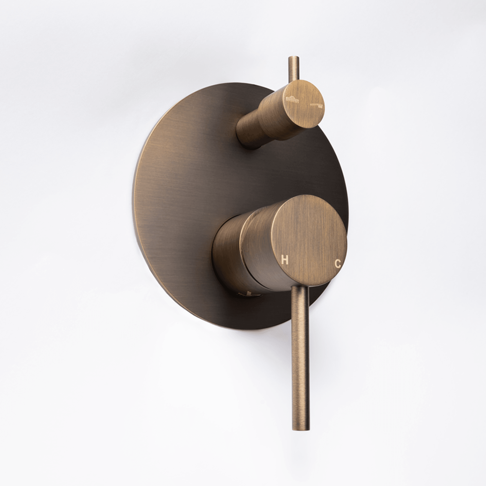 Mira Brushed Vintage Antique Brass Wall Mixer Divertor gallery detail image