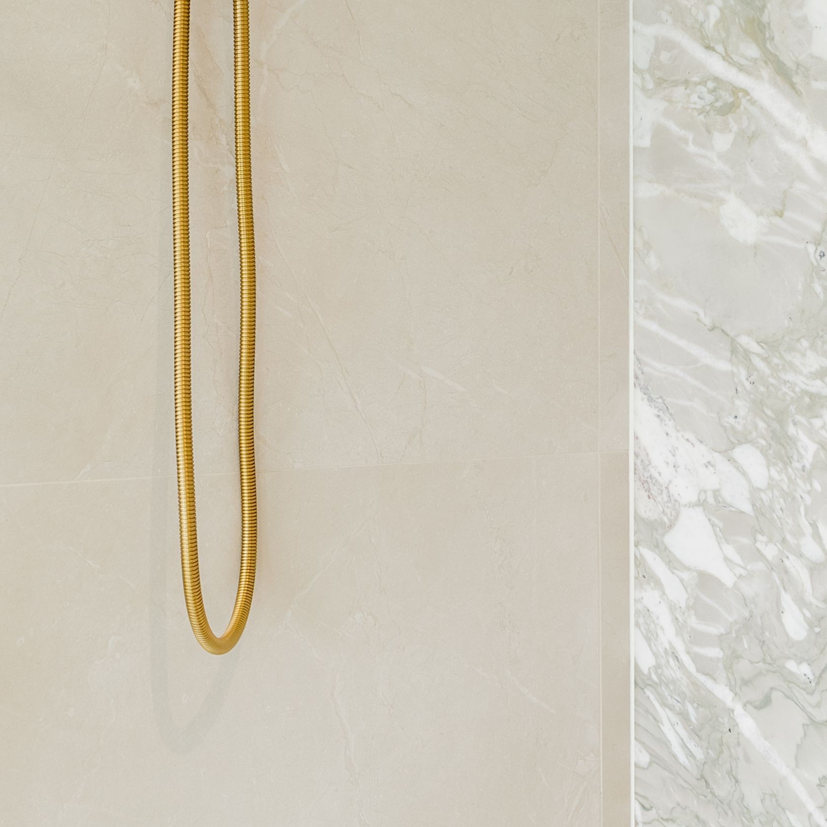 Lucid Pin Wall Mixer with Diverter Brushed Brass gallery detail image