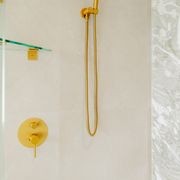 Lucid Pin Wall Mixer with Diverter Brushed Brass gallery detail image