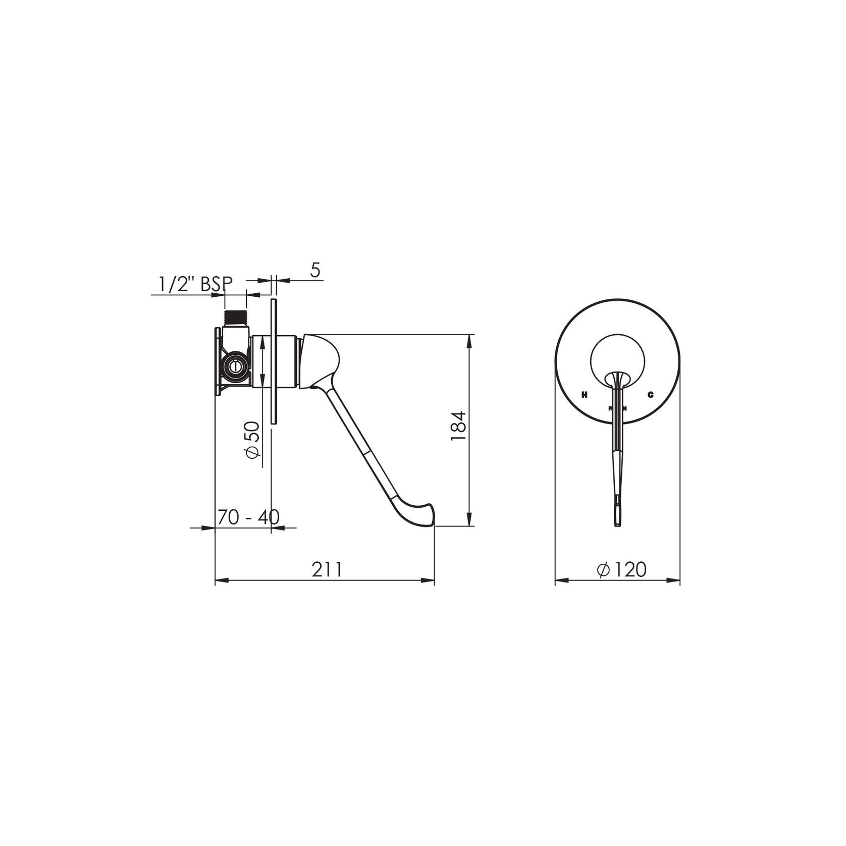Felton Care Shower Mixer 120mm gallery detail image