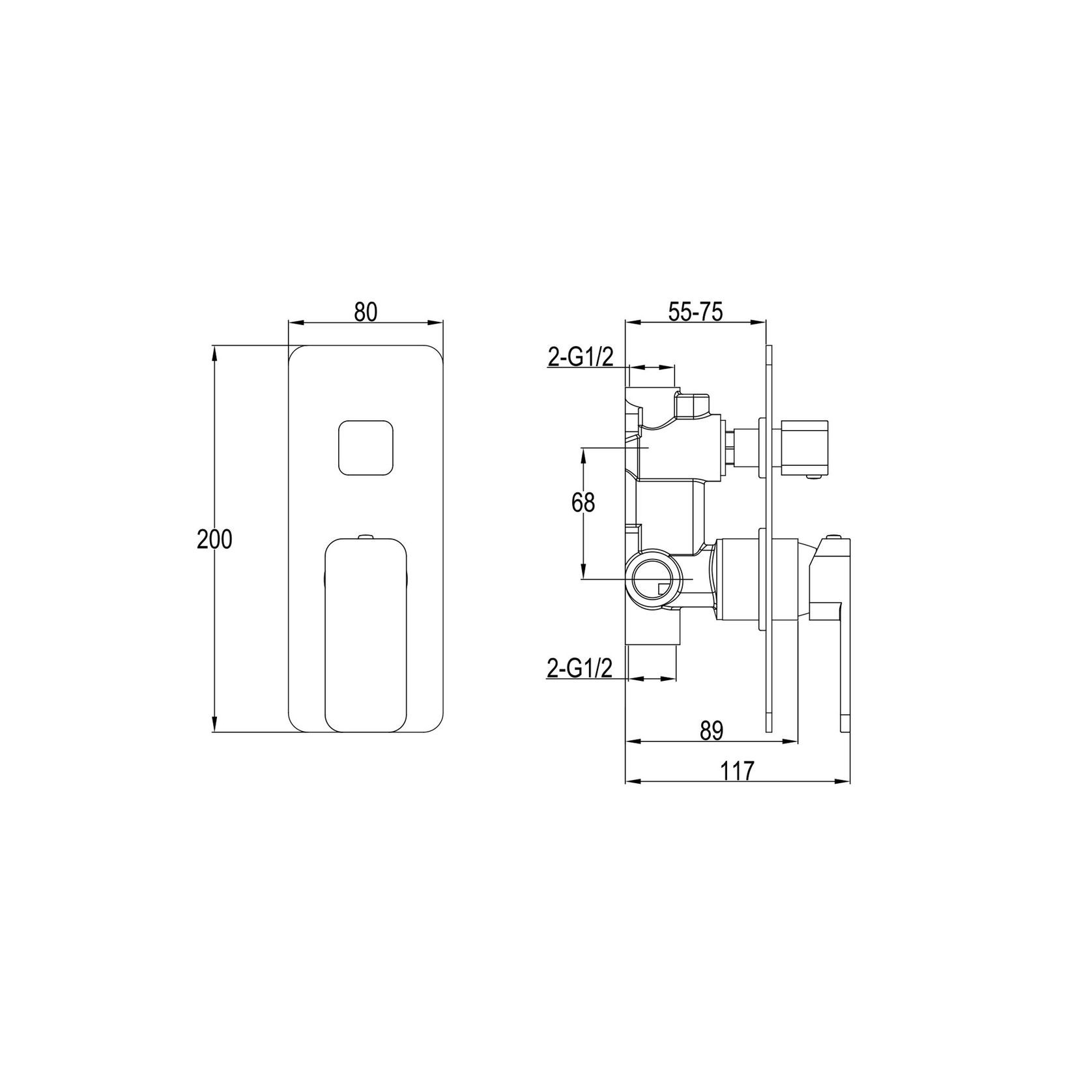 Flint Shower Divert Mixer Gun Metal gallery detail image