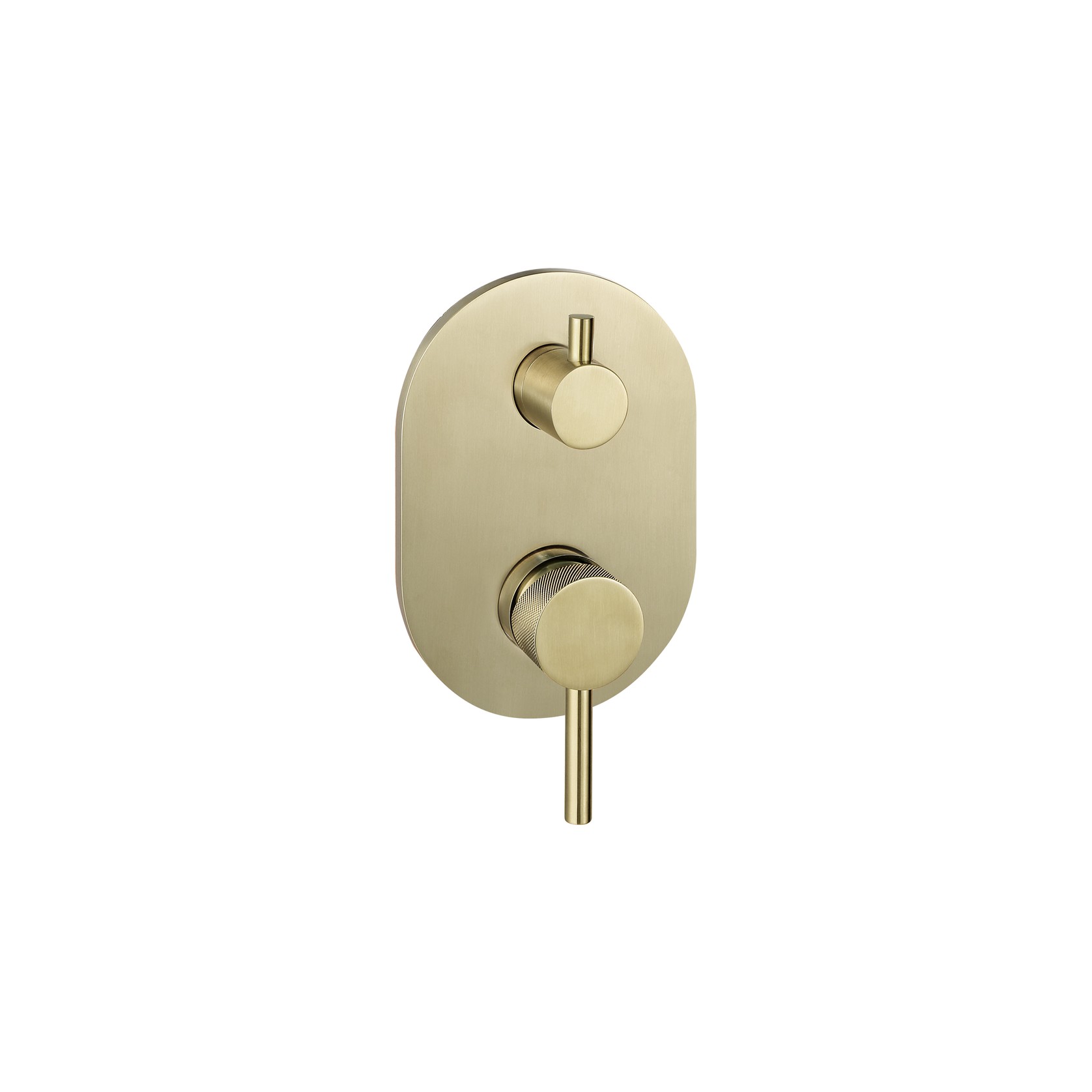 Scarab Shower Divert Mixer Brushed Gold Knurled Handle gallery detail image