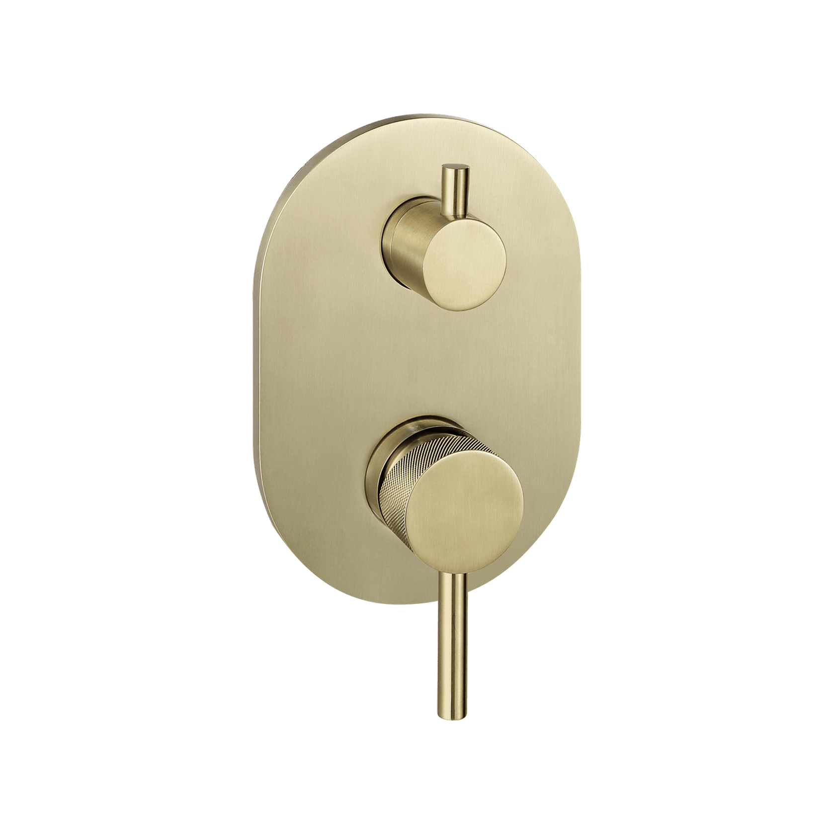 Scarab Shower Divert Mixer Brushed Gold Knurled Handle gallery detail image