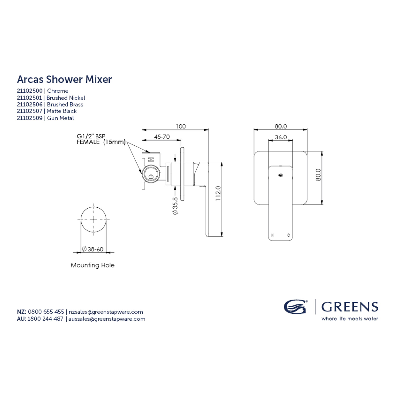 Arcas Shower Mixer gallery detail image