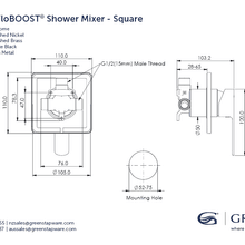 Astro II FloBOOST Round | Square Shower Mixer gallery detail image