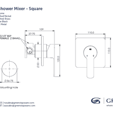 Astro II Round | Square Shower Mixer gallery detail image