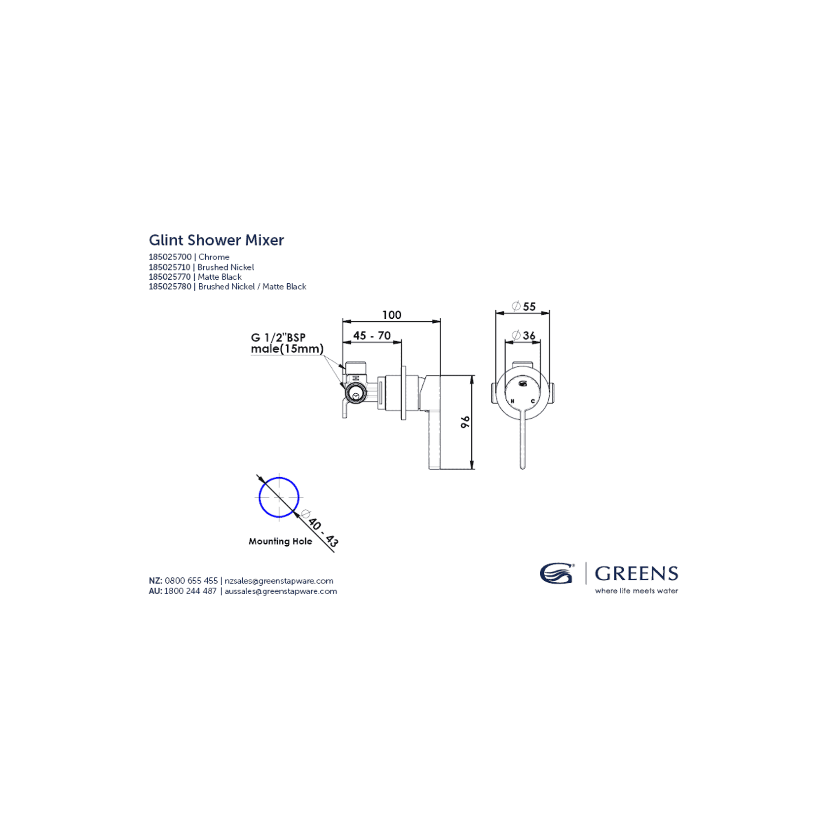 Glint Shower Mixer gallery detail image