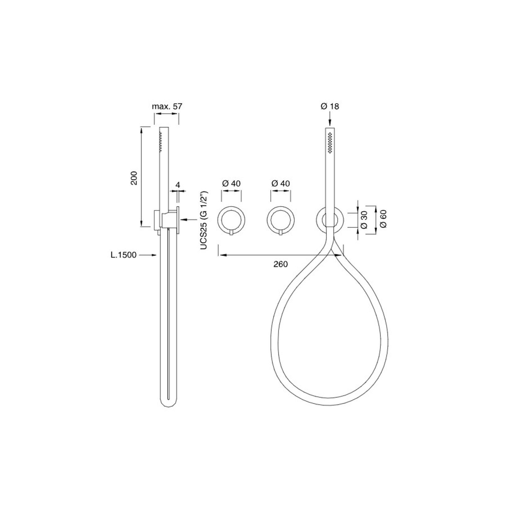 MILO 360 Wall Mounted Mixer 2 Way Bathtub/Shower by CEA gallery detail image