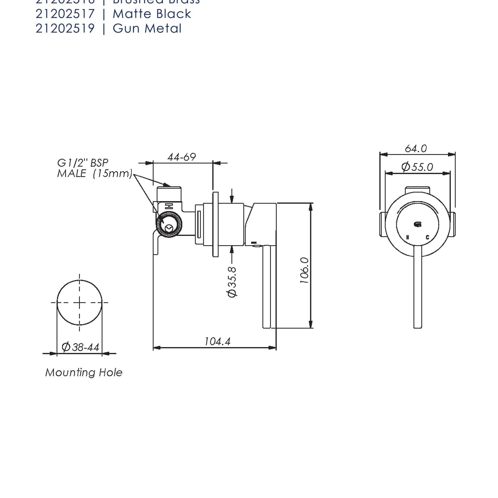 Maci Mini Shower Mixer gallery detail image