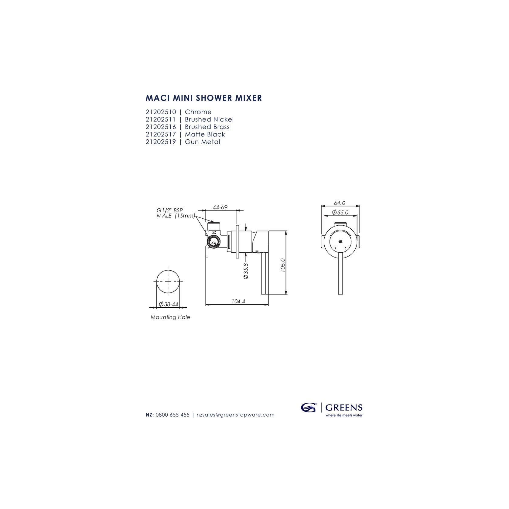 Maci Mini Shower Mixer gallery detail image