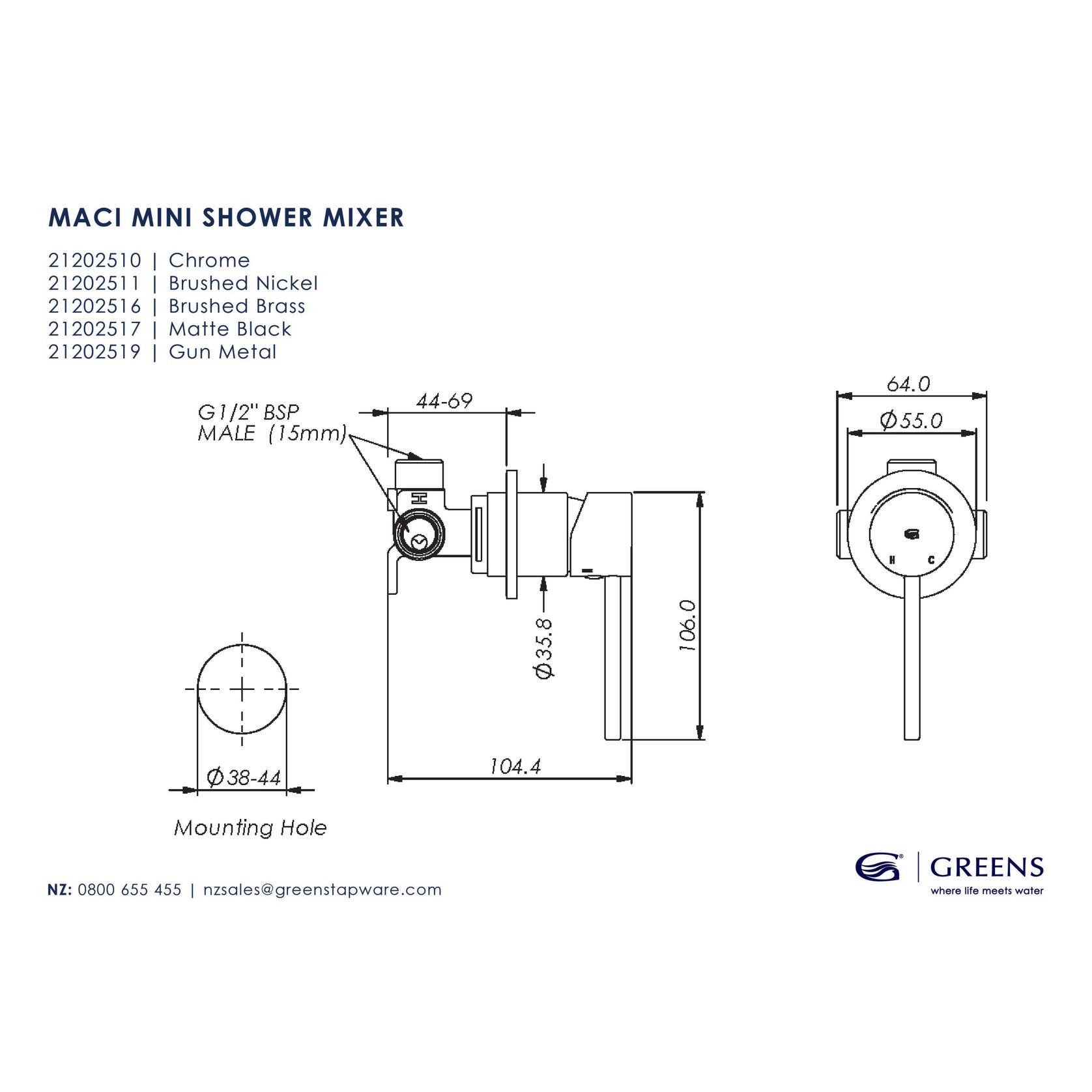 Maci Mini Shower Mixer gallery detail image