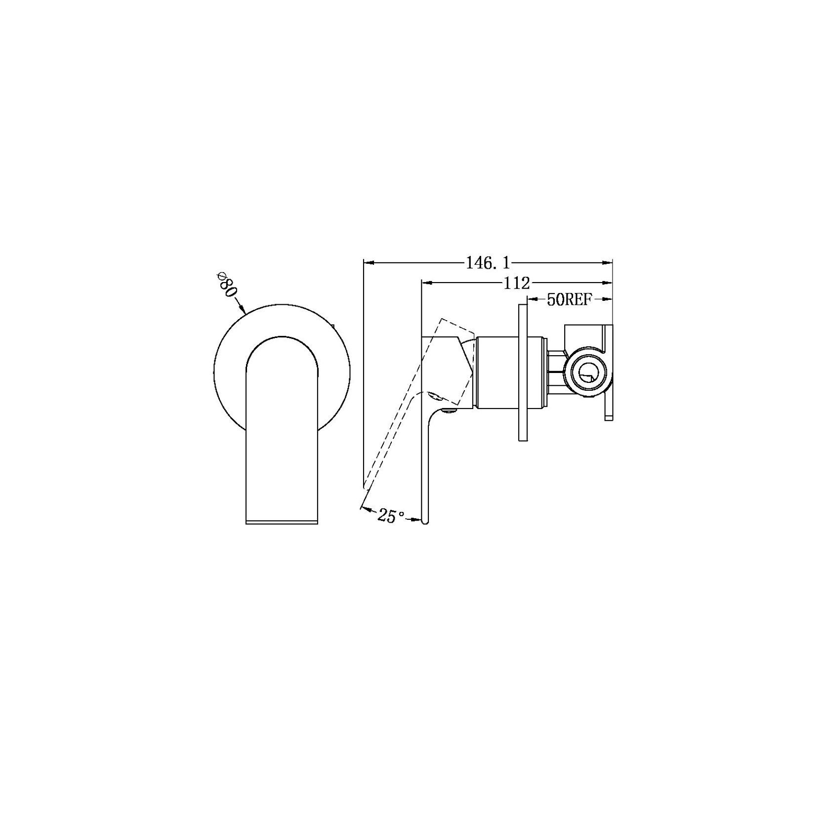 Bianca Shower Mixer 80mm Plate | Matte Black gallery detail image