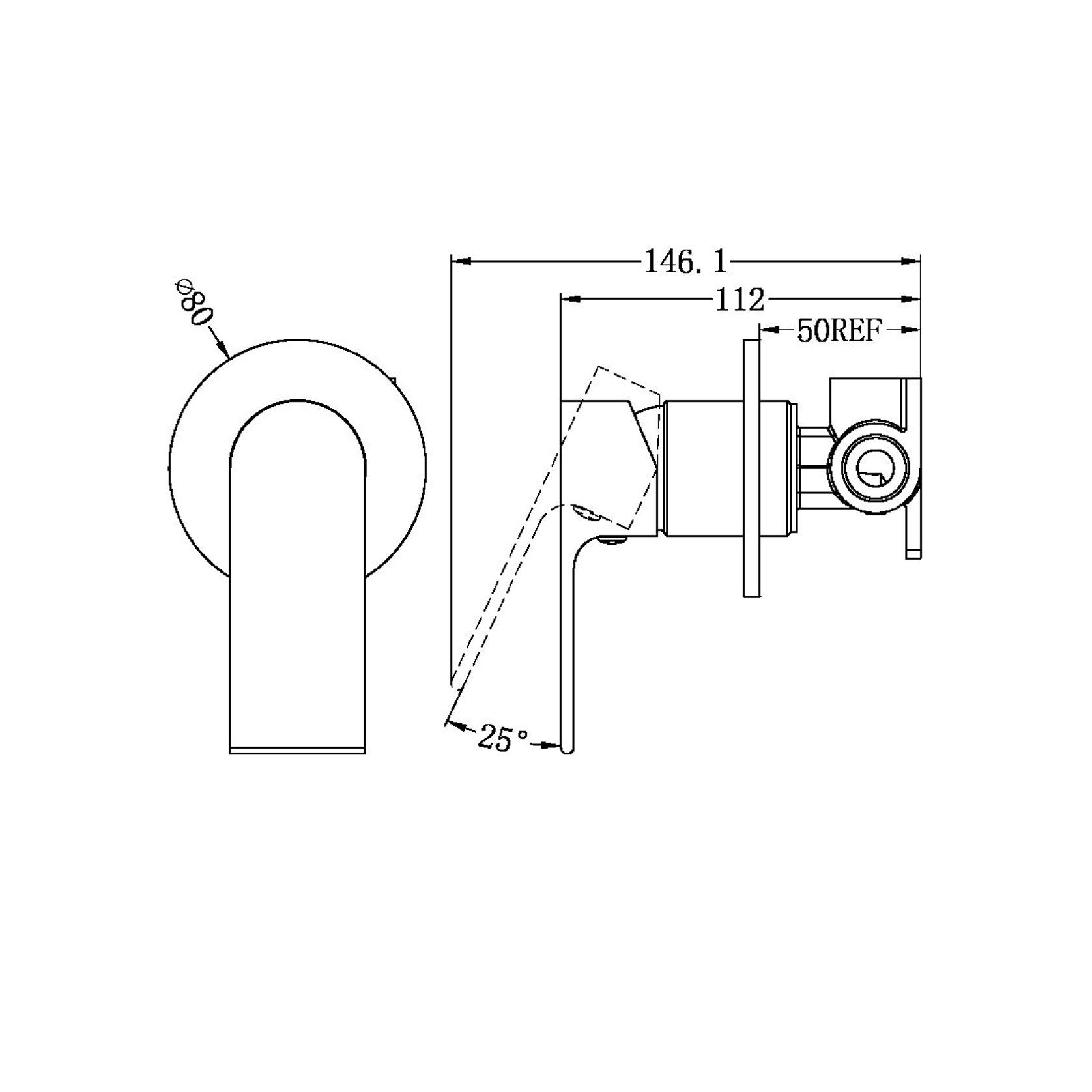 Bianca Shower Mixer 80mm Plate | Matte Black gallery detail image