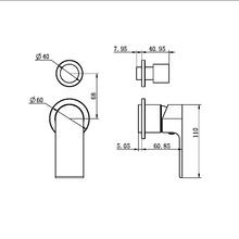 Bianca Shower Mixer & Divertor Back Plate | Matte Black gallery detail image