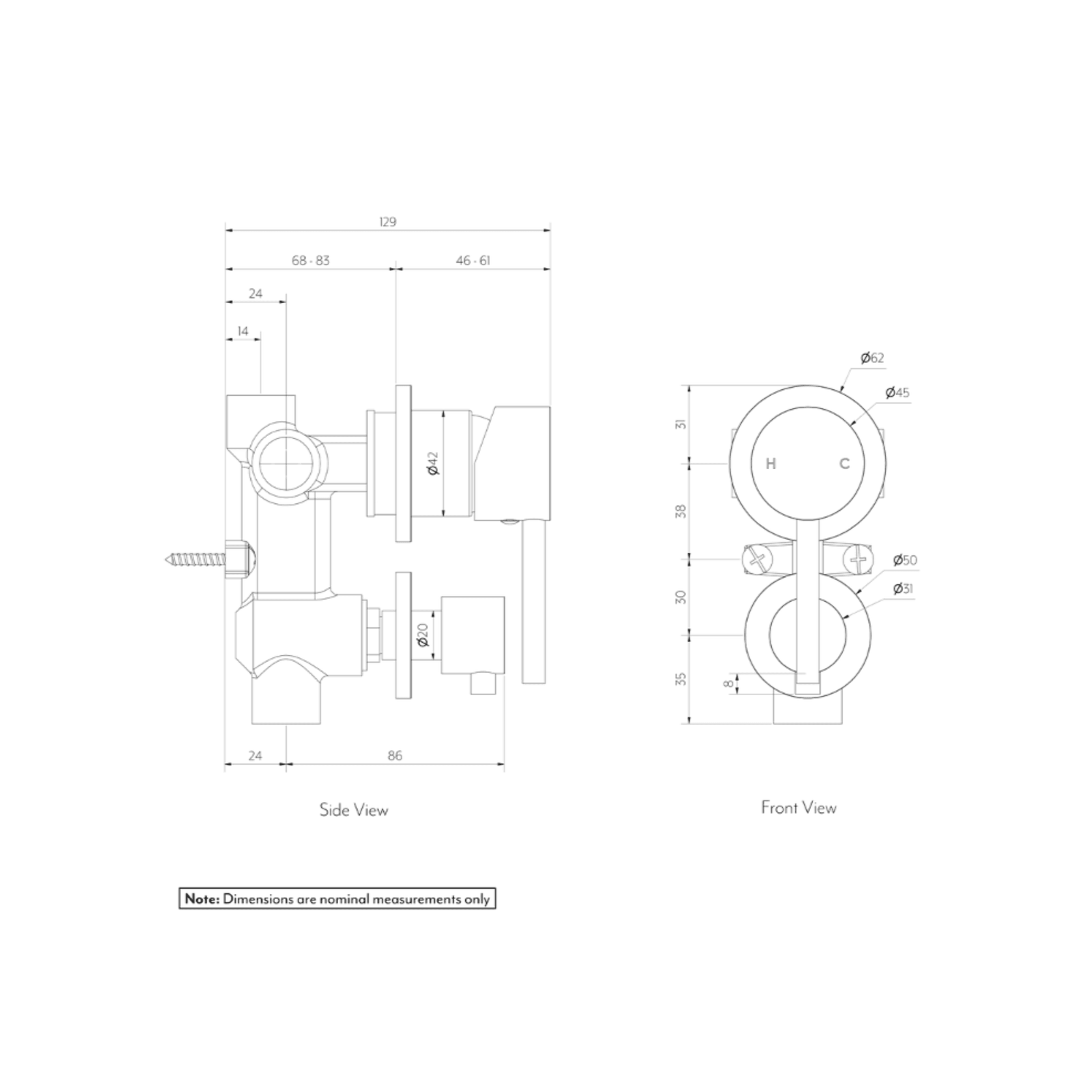 Elysian Shower Bottom Diverter gallery detail image