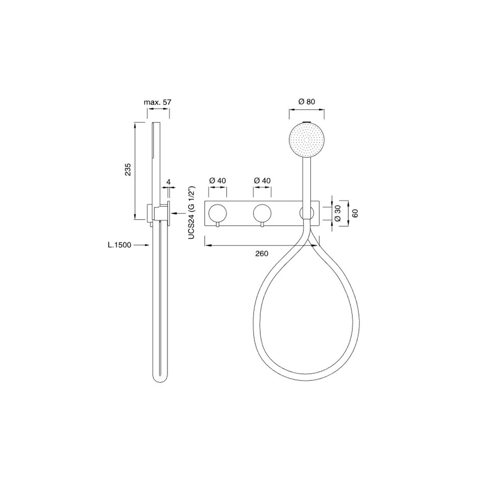 MILO 360 Wall Mounted Mixer 2 Way Bathtub/Shower by CEA gallery detail image