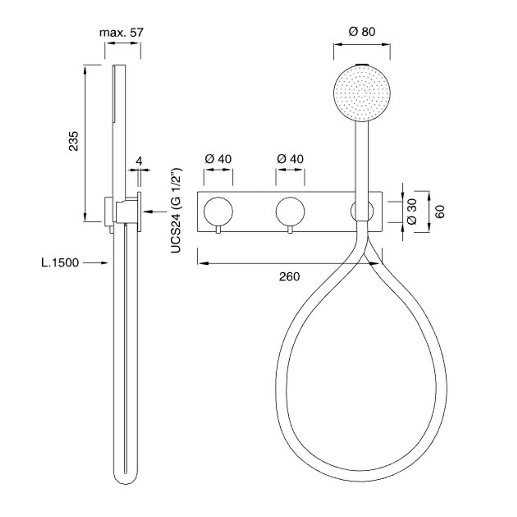 MILO 360 Wall Mounted Mixer 2 Way Bathtub/Shower by CEA gallery detail image