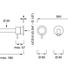 MILO 380 Wall Mounted Dual Mixer by CEA gallery detail image