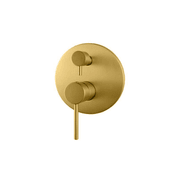 Lucid Pin Wall Mixer with Diverter Brushed Brass gallery detail image