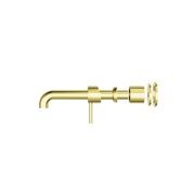 Zen SS316L Wall Basin/Bath Mixer Separate Back Plate 230mm Spout Trim Kits | Brushed Gold gallery detail image