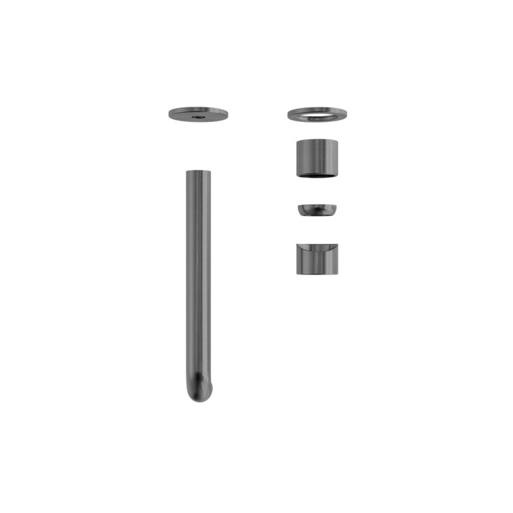 Zen SS316L Wall Basin/Bath Mixer Separate Back Plate 230mm Spout Trim Kits | Graphite gallery detail image