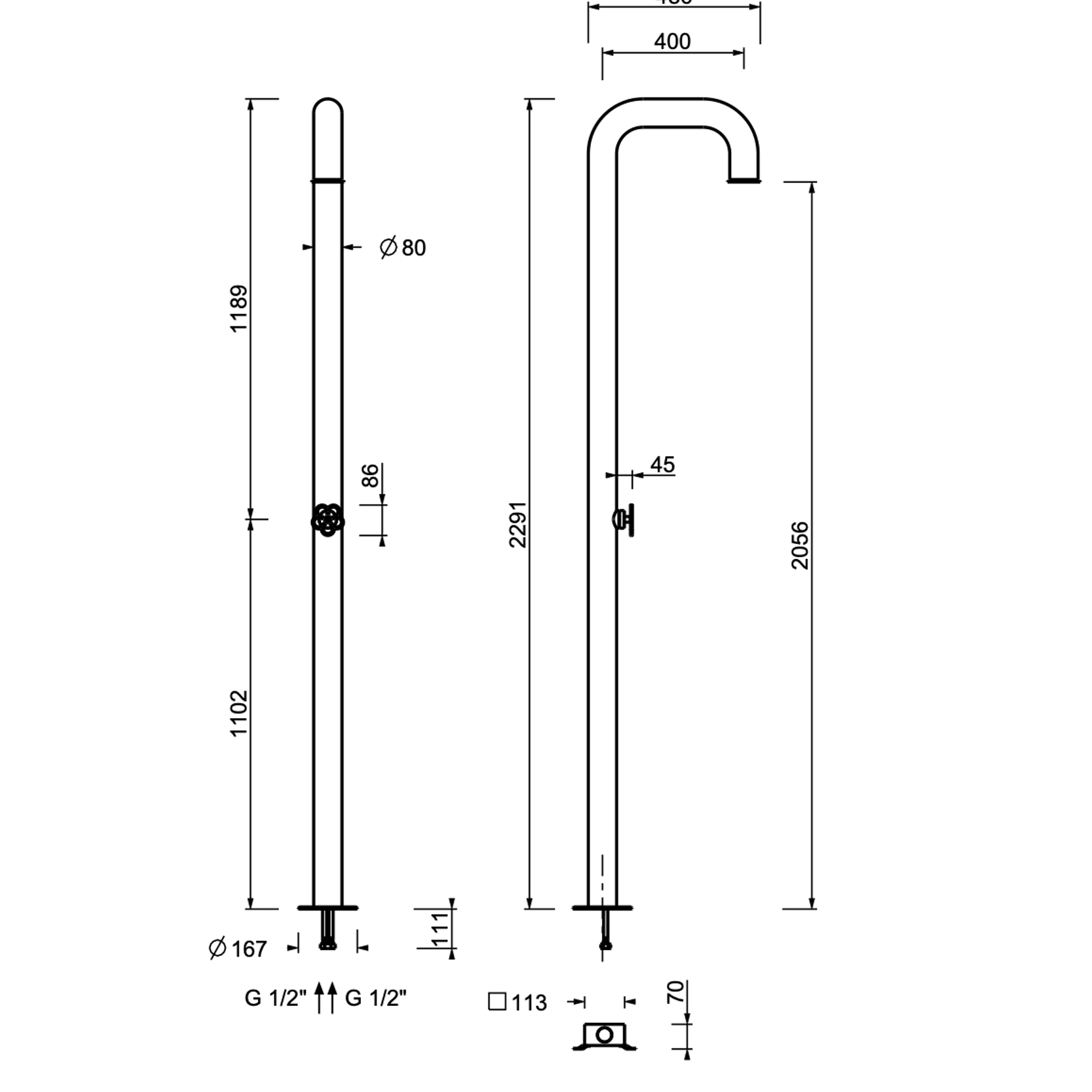 PIPE - Outdoor Shower by Boffi gallery detail image