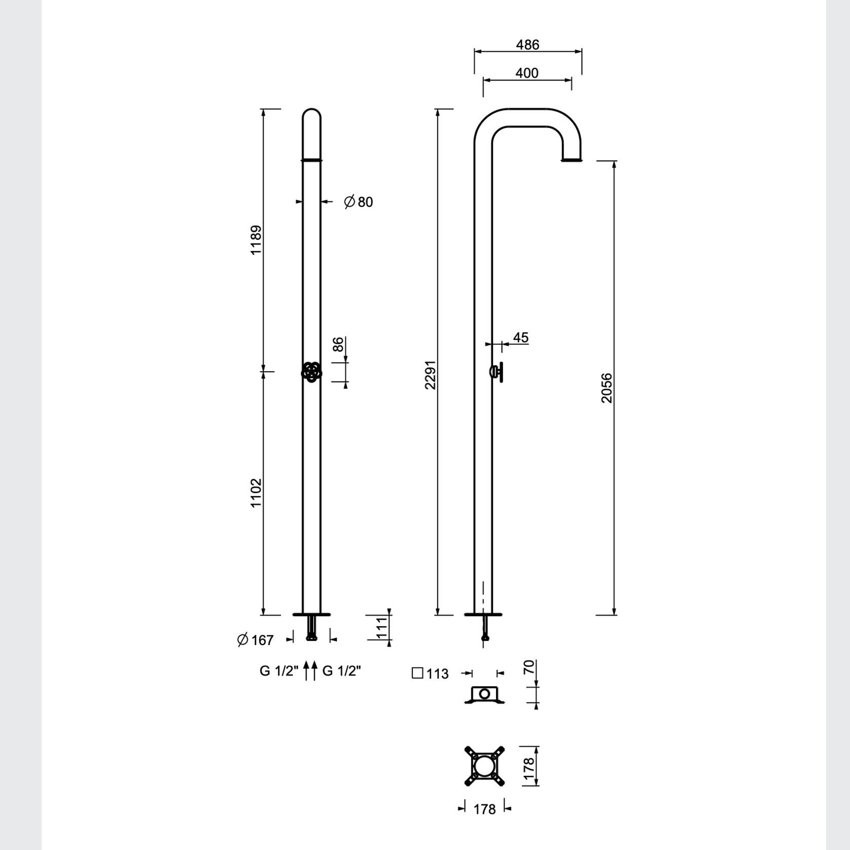 PIPE - Outdoor Shower by Boffi gallery detail image
