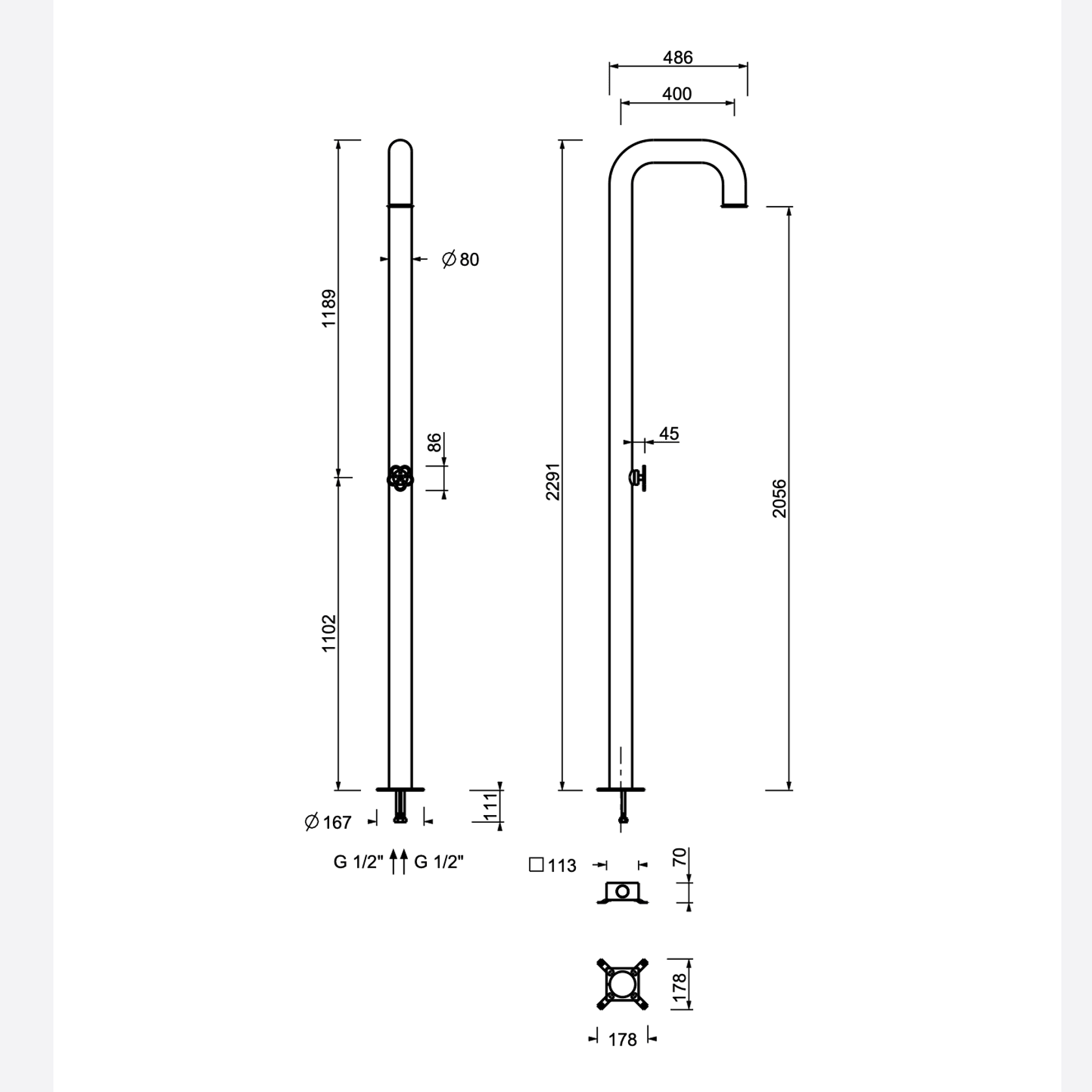 PIPE - Outdoor Shower by Boffi gallery detail image