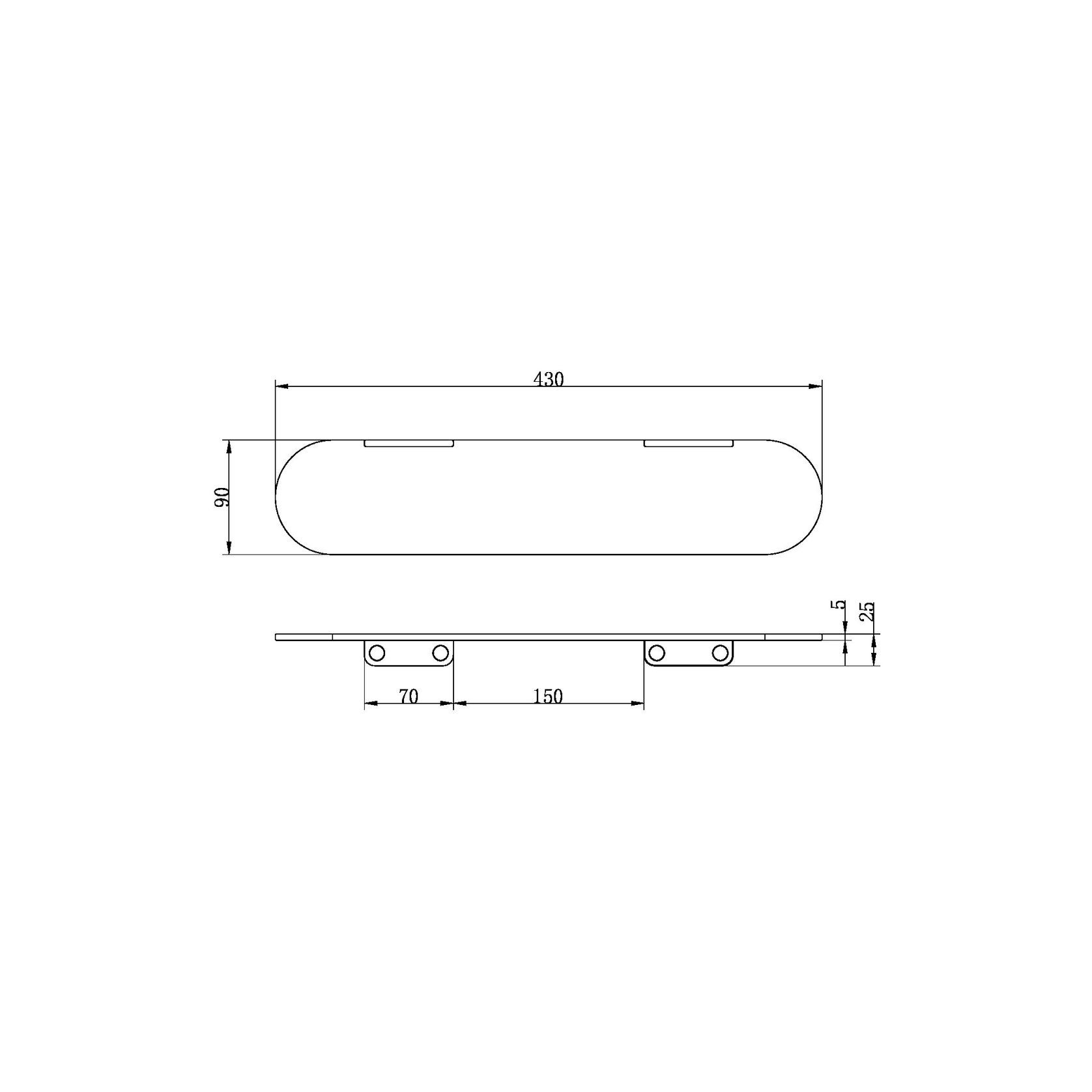Zen SS316L Metal Shower Shelf | Graphite gallery detail image