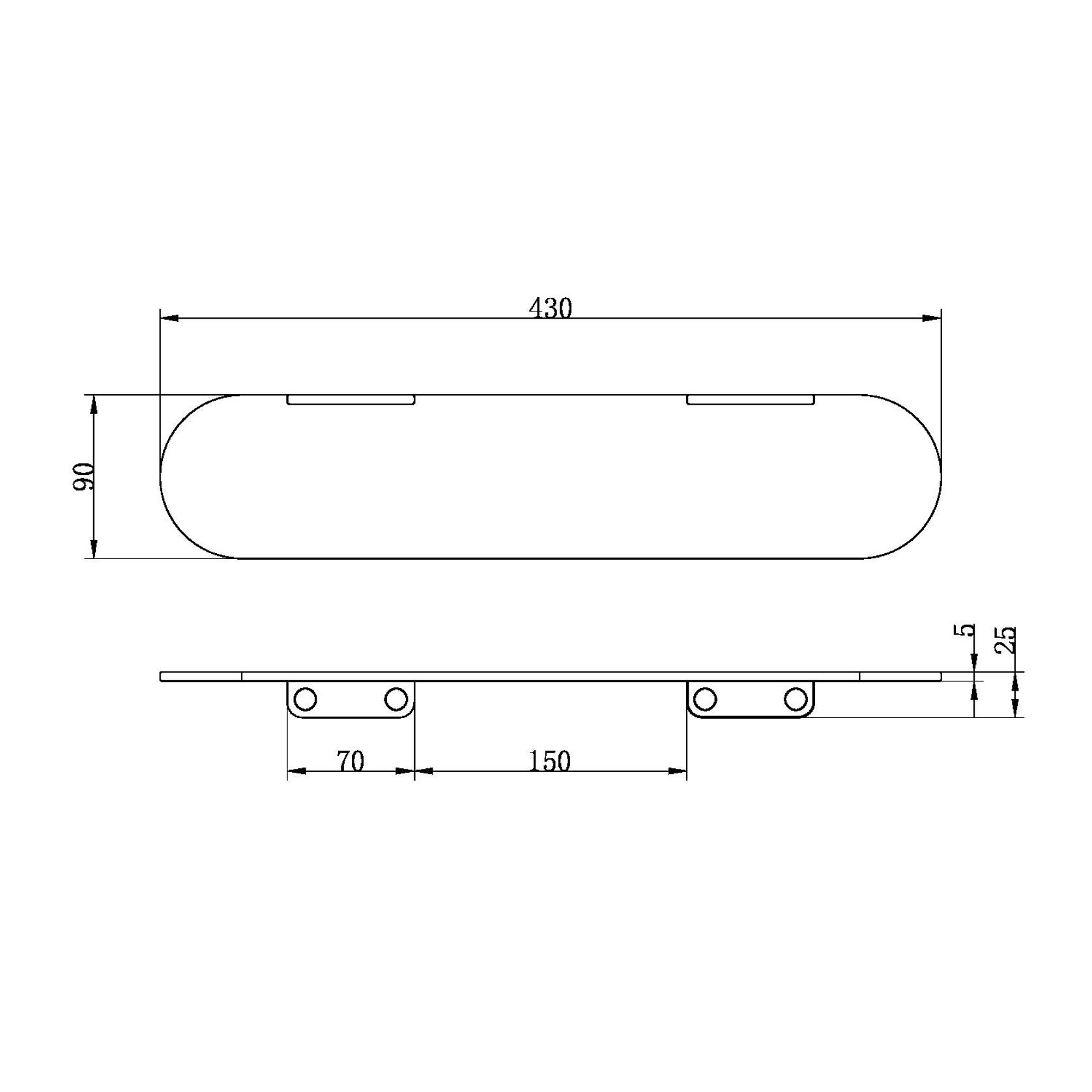 Zen SS316L Metal Shower Shelf | Brushed Nickel gallery detail image